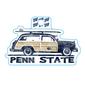 sticker woody station wagon with surfboard, Athletic Logo, and Penn State